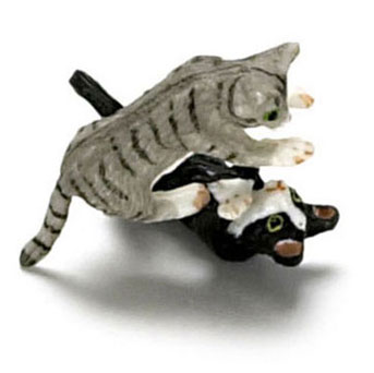 Dollhouse Miniature Playing Kitten G & Socks